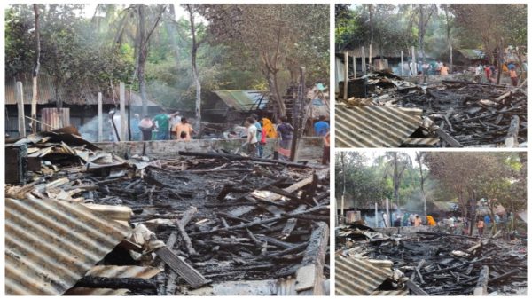 ফরিদগঞ্জের উভারামপুরে আগুনে পুড়ে ছাই চার বসতঘর